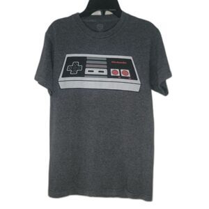 Official Nintendo Adult S Small Gray T-Shirt Tee Shirt 8 Bit Controller Graphic